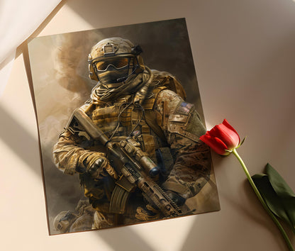 Affiche Marine US – Poster Art mural Soldat détaillé