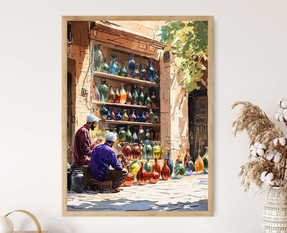 Affiche Art du Soufflage de Verre Iranien – Poster Artisanat Persan Traditionnel
