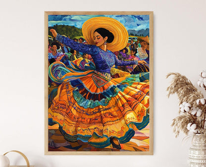 Affiche Chicano Baile Folklórico – Impression Art de Danse Traditionnelle