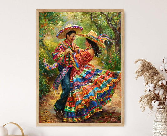 Affiche de Danse Folklorique Mexicaine – Illustration Colorée du Patrimoine