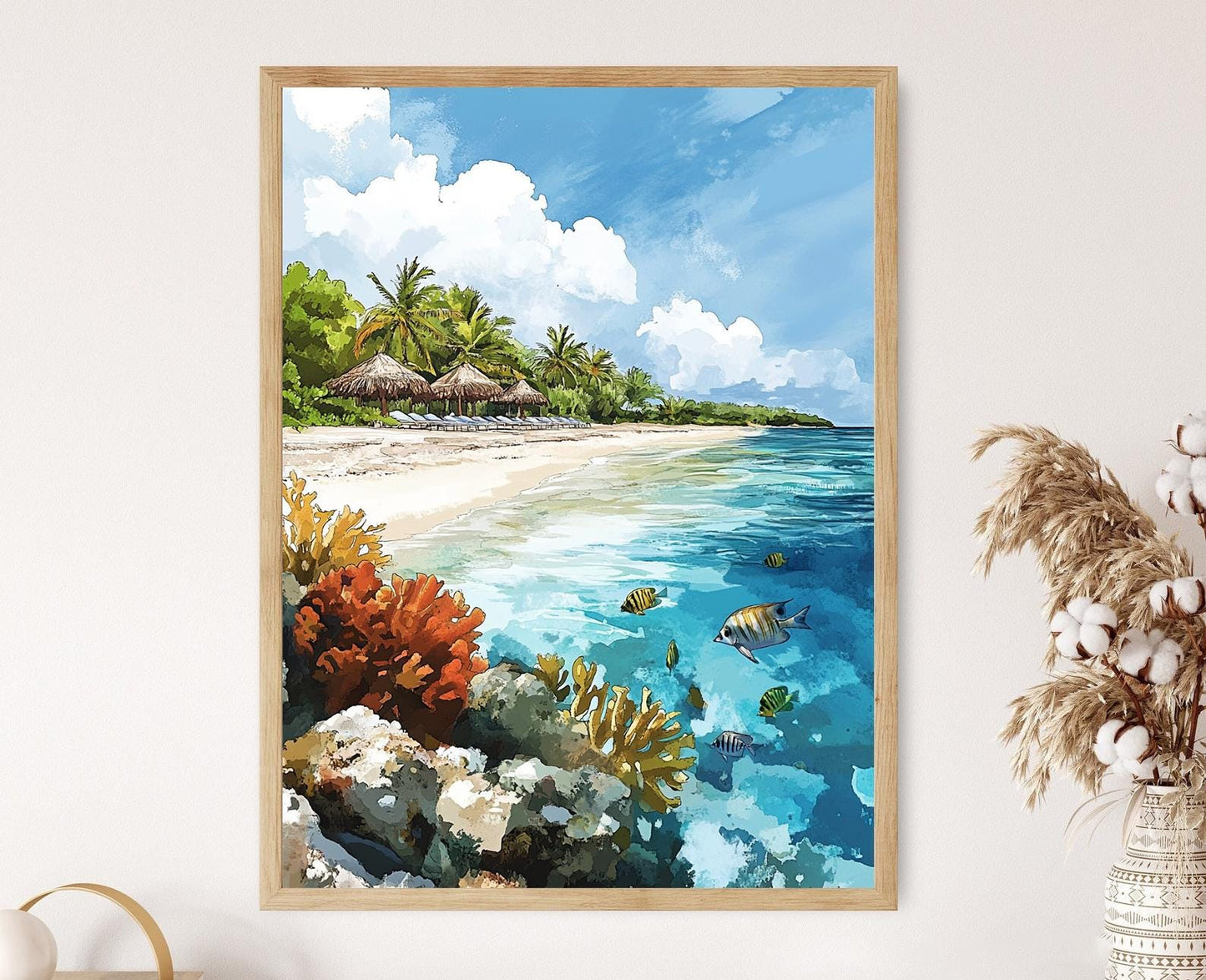 Affiche Cayo Coco – Poster Art de Plage, Sables Blancs et Eaux Cristallines