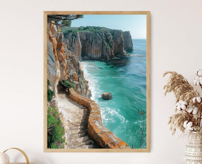Affiche Kangaroo Island – Tableau des falaises côtières et faune turquoise