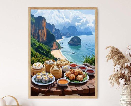 Affiche Petit Déjeuner Thaï – Poster Vue de la Mer d'Andaman à Krabi