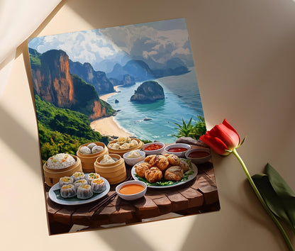 Affiche Petit Déjeuner Thaï – Poster Vue de la Mer d'Andaman à Krabi