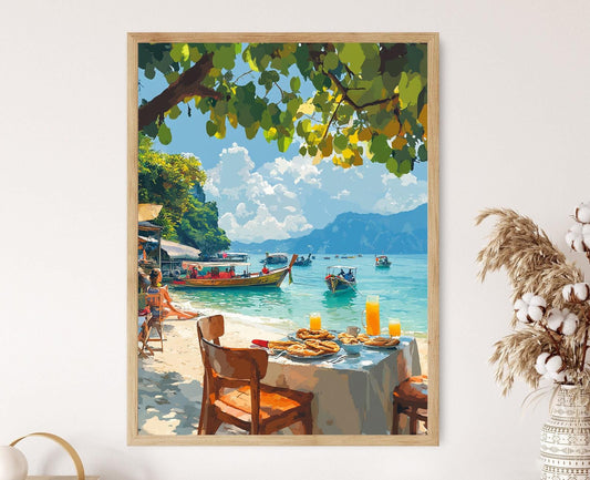Affiche Petit-déjeuner Thaï : Vue de Phuket, Décor de Nourriture Tropicale