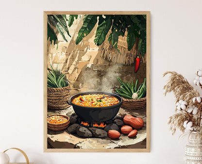 Affiche Cuisine Sénégalaise – Art Déco Scène de Jollof Rice