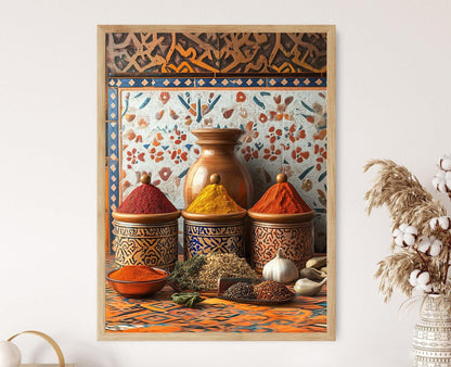 Affiche Épices Marocaines – Poster Décor Traditionnel de Cuisine