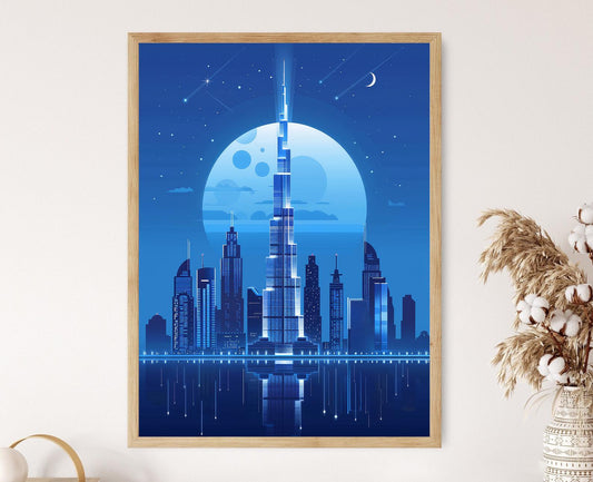 Affiche Dubai Skyline – Impression Art Déco de la Ville Moderne