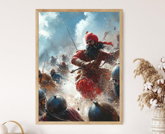 Affiche Guerriers Sikhs – Poster Art de la Bataille des Guerres Anglo-Sikhes