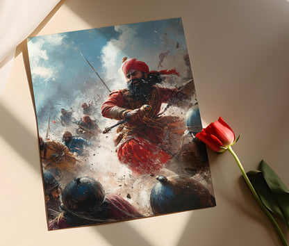 Affiche Guerriers Sikhs – Poster Art de la Bataille des Guerres Anglo-Sikhes
