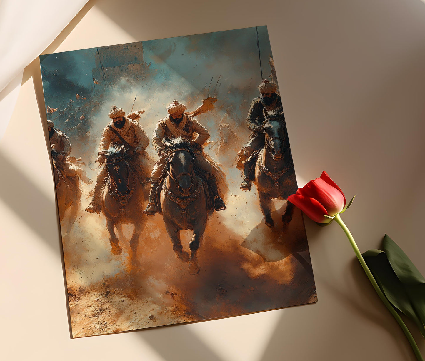 Affiche Charge de Cavalerie – Poster Art de la Bataille Sikh et Britannique