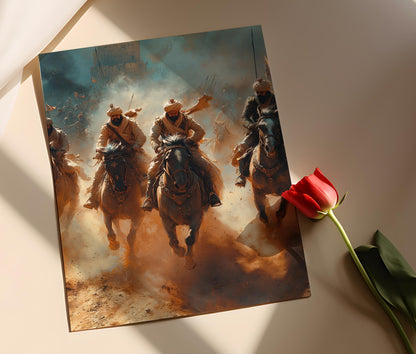 Affiche Charge de Cavalerie – Poster Art de la Bataille Sikh et Britannique