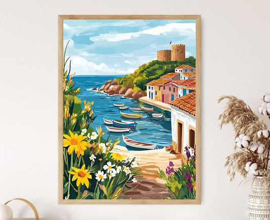 Affiche Cojímar – Illustration côtière de Cuba avec El Morro