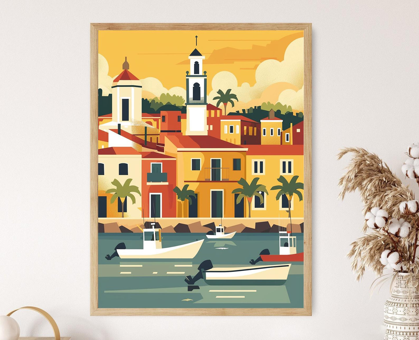 Affiche Concepción Paraguay – Impression artistique de la ville portuaire historique