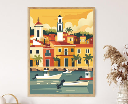 Affiche Concepción Paraguay – Impression artistique de la ville portuaire historique