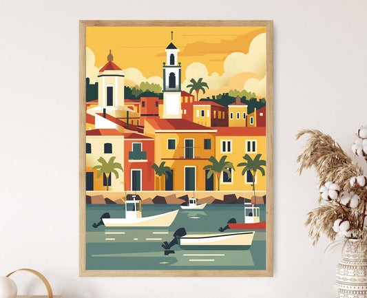 Affiche Concepción Paraguay – Impression artistique de la ville portuaire historique