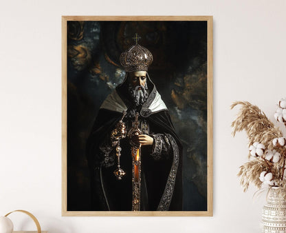 Affiche Saint Augustin d'Hippone – Illustration d'icône catholique