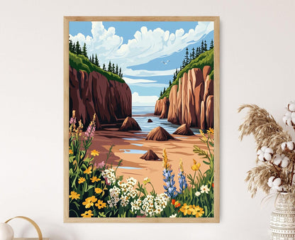 Affiche Hopewell Rocks – Art Print du Paysage Côtier de Fundy