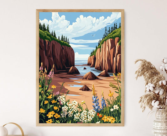 Affiche Hopewell Rocks – Art Print du Paysage Côtier de Fundy