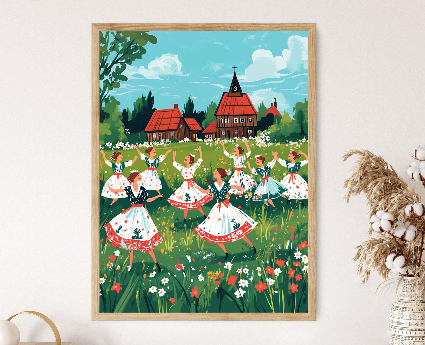 Affiche Danse Folk Lituanienne – Poster Illustration Oira, Malūnėlis