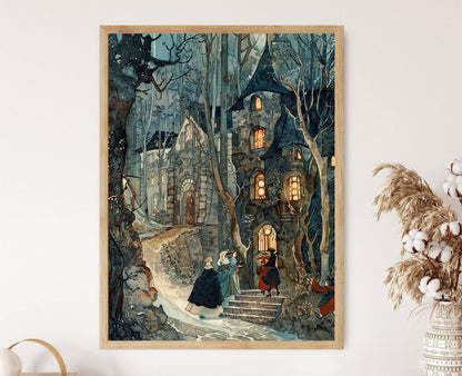 Affiche Contes de Grimm – Poster Illustration Vintage Allemande