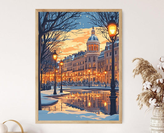 Affiche Bordeaux – Poster Scène d'Hiver Place de la Bourse
