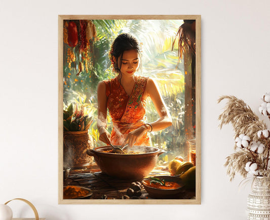 Affiche Cuisine Indonésienne – Poster de Scène de Cuisine Rendang