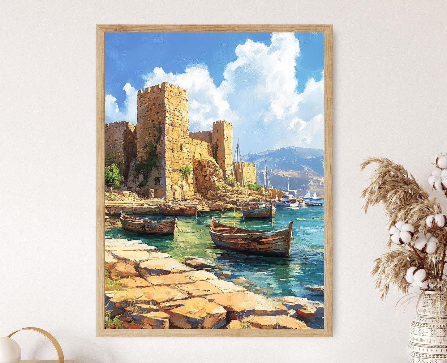 Affiche Port Ancien de Byblos – Poster Décor Côtier Libanais