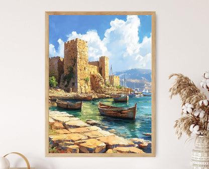 Affiche Port Ancien de Byblos – Poster Décor Côtier Libanais