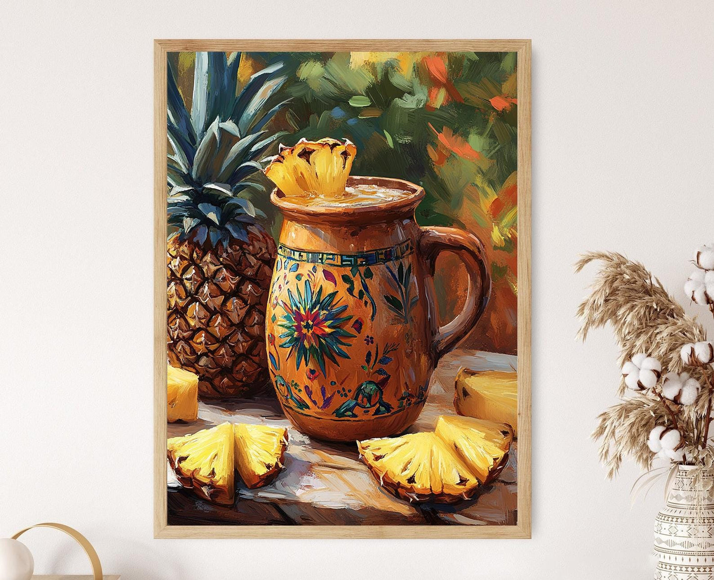 Affiche Tepache Mexicain – Imprimé d'une Cruche en Argile avec Ananas