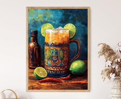 Affiche Michelada Mexicaine – Art Print & Tasse Ceramique Azteque