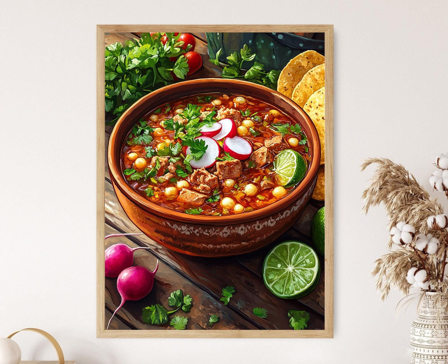 Affiche Pozole Mexicain – Poster Soupe Riche au Hominy et Citron