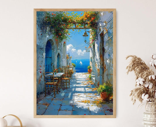 Affiche Positano – Poster Art côtier vibrant de la Côte Amalfitaine