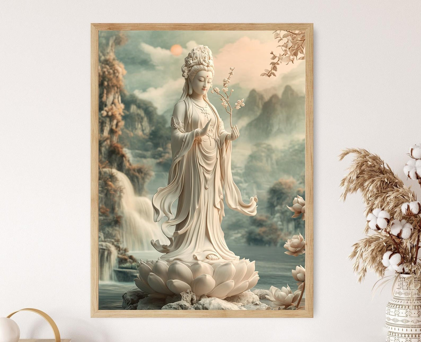 Affiche Guanyin – Illustration de la déesse chinoise pour méditation