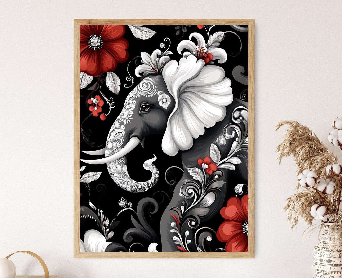 Affiche Éléphant d'Andhra Pradesh – Art mural du folklore indien