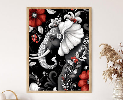 Affiche Éléphant d'Andhra Pradesh – Art mural du folklore indien