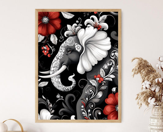 Affiche Éléphant d'Andhra Pradesh – Art mural du folklore indien