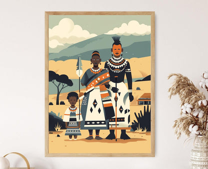 Affiche Xhosa – Tirage d'art de la tribu d'Afrique du Sud