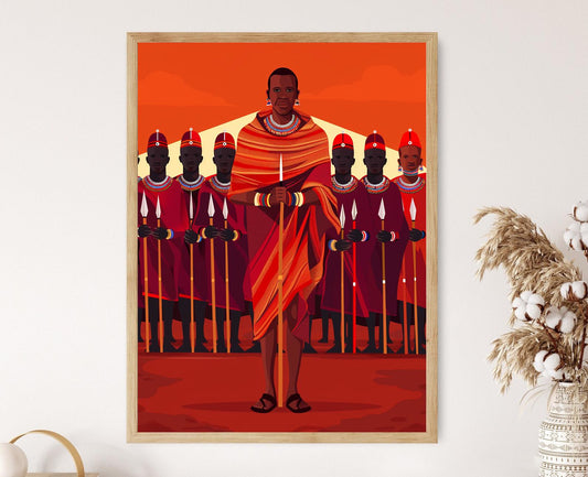 Affiche Maasai Tribe – Poster Art du Kenya et de la Tanzanie