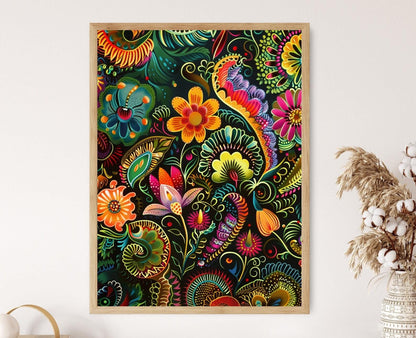 Affiche Batik Artisanale – Impression Unique d'Indonésie pour Bureau