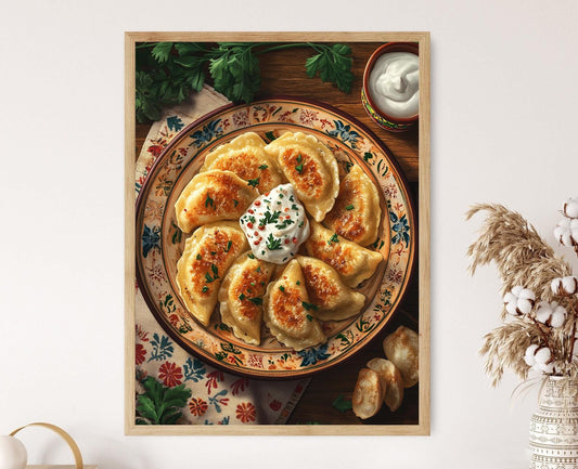 Affiche Pierogi Polonais – Impression Art Décorative Motifs Traditionnels