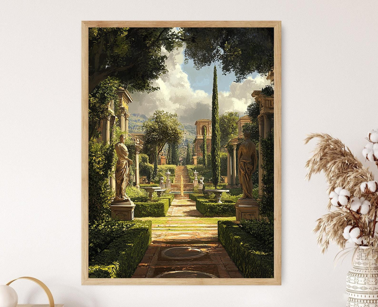 Affiche Villa Romaine – Poster Art des Jardins Luxueux à Rome
