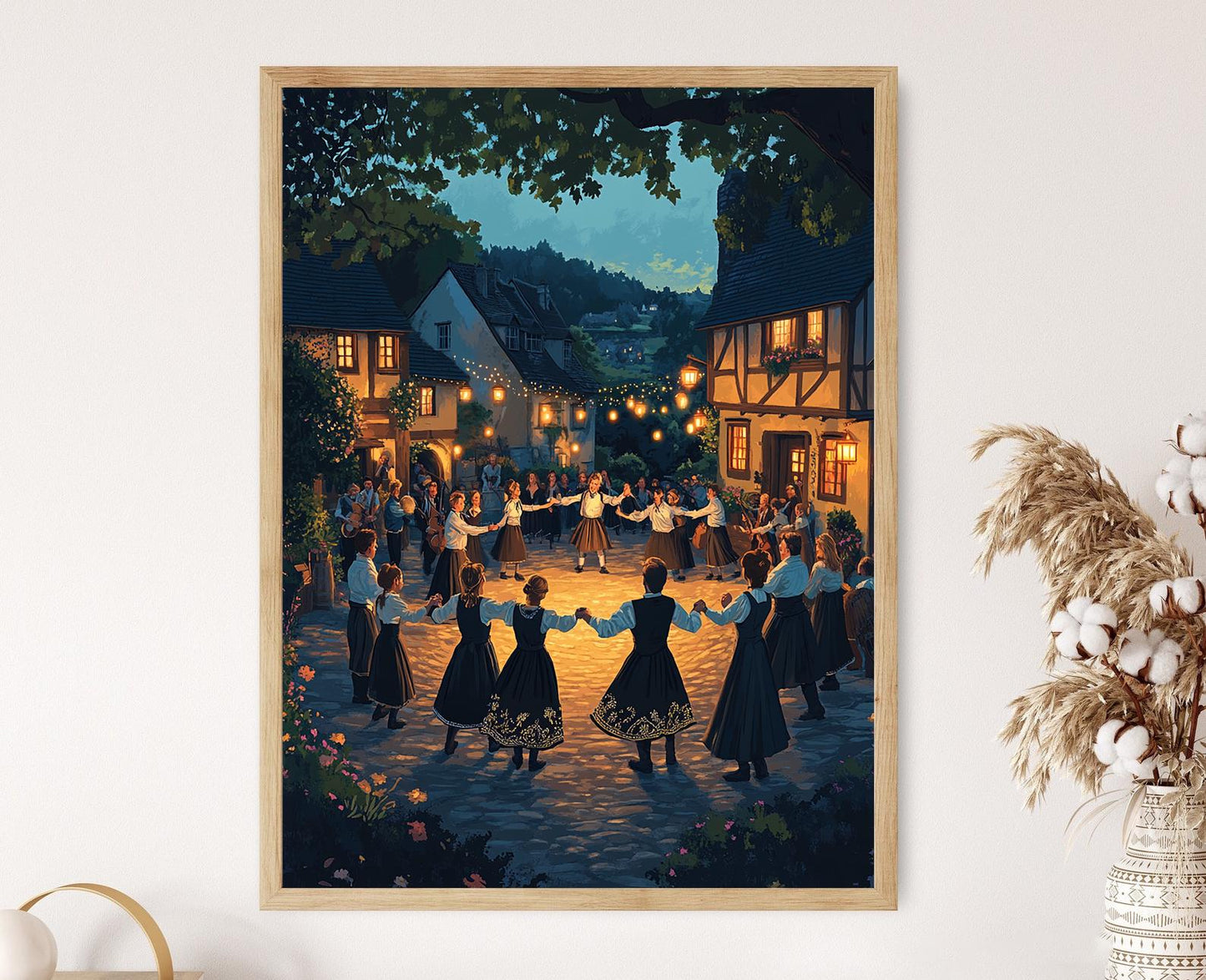 Affiche Fest-Noz Breton – Impression Artiste Danse Traditionnelle