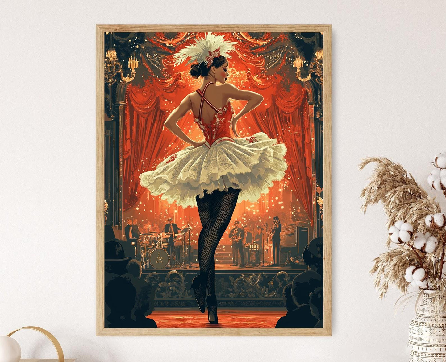 Affiche Cabaret Français – Illustration Cancan de Paris