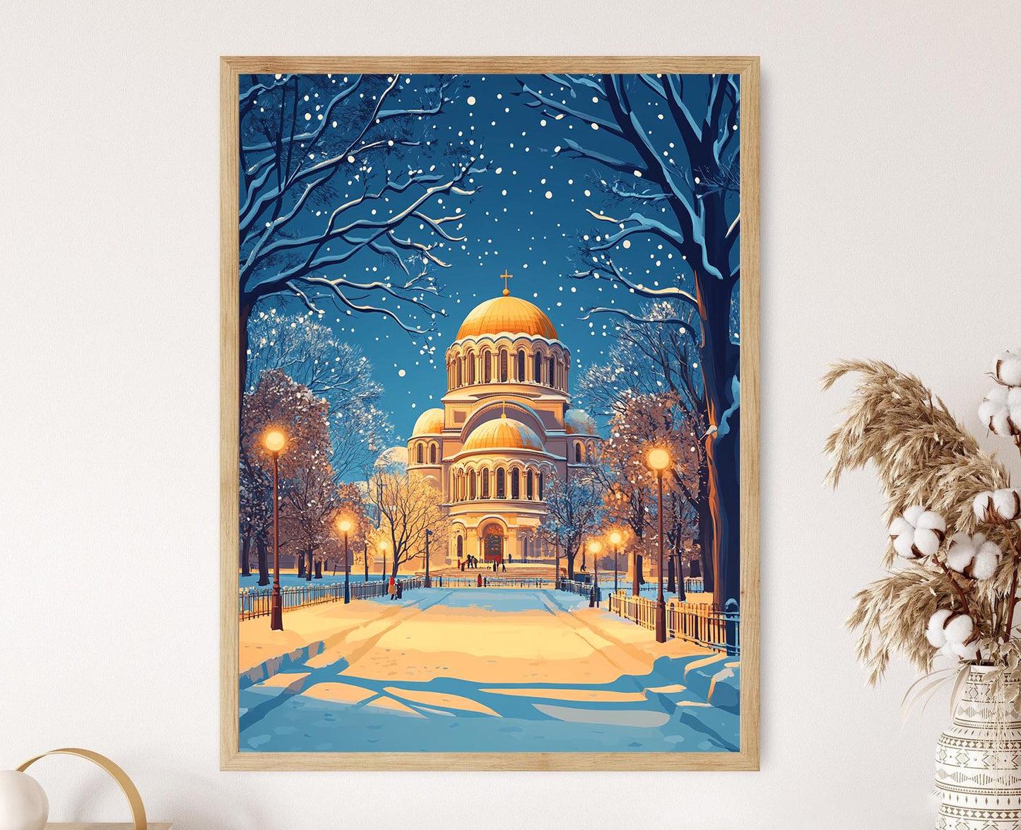 Affiche Hiver Sofia – Poster Cathédrale enneigée de Bulgarie