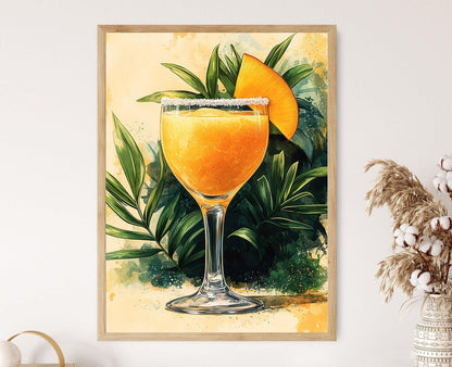 Affiche Daiquiri Mangue – Poster Verre Sucré avec Garniture Tropicale