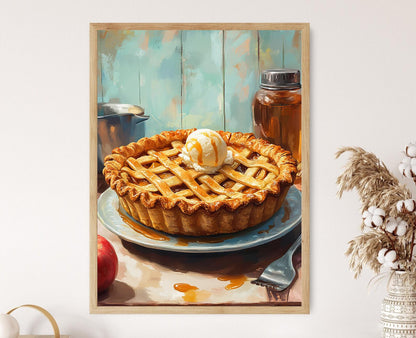 Affiche Tarte aux Pommes – Impression artistique avec Crème Glacée