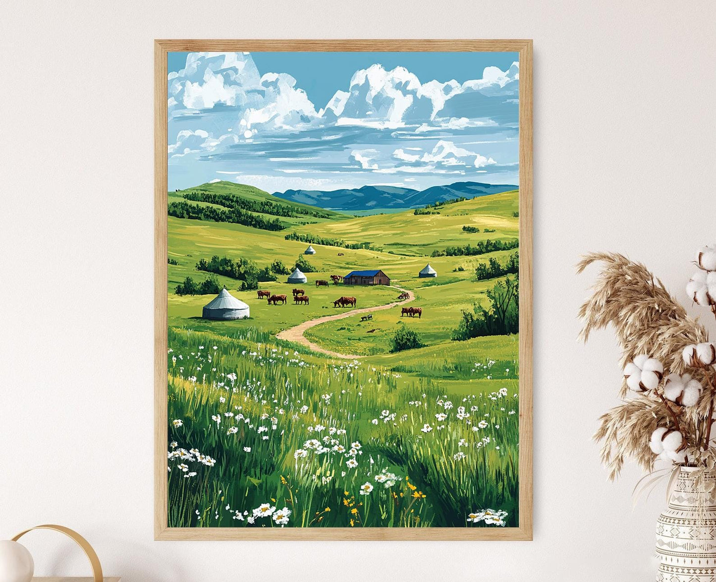 Affiche Art de la Mongolie Intérieure – Décor de yourte nomade