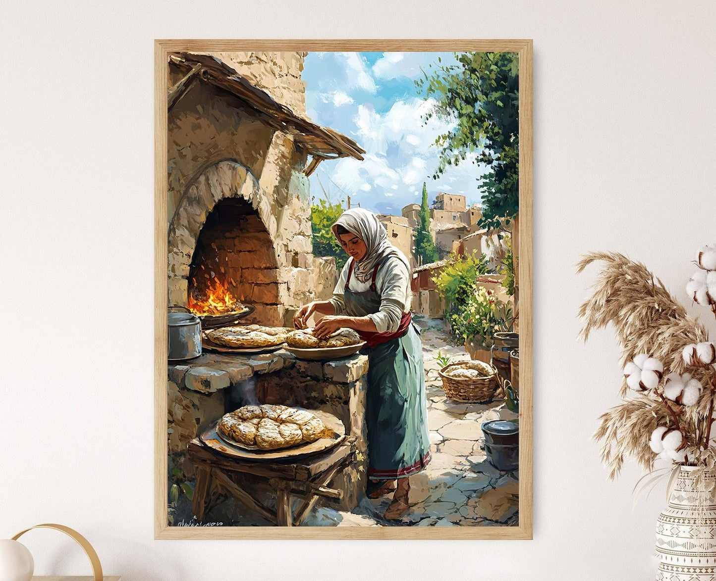 Affiche Art du Pain Iranien – Poster Cuisine Persane Élégant