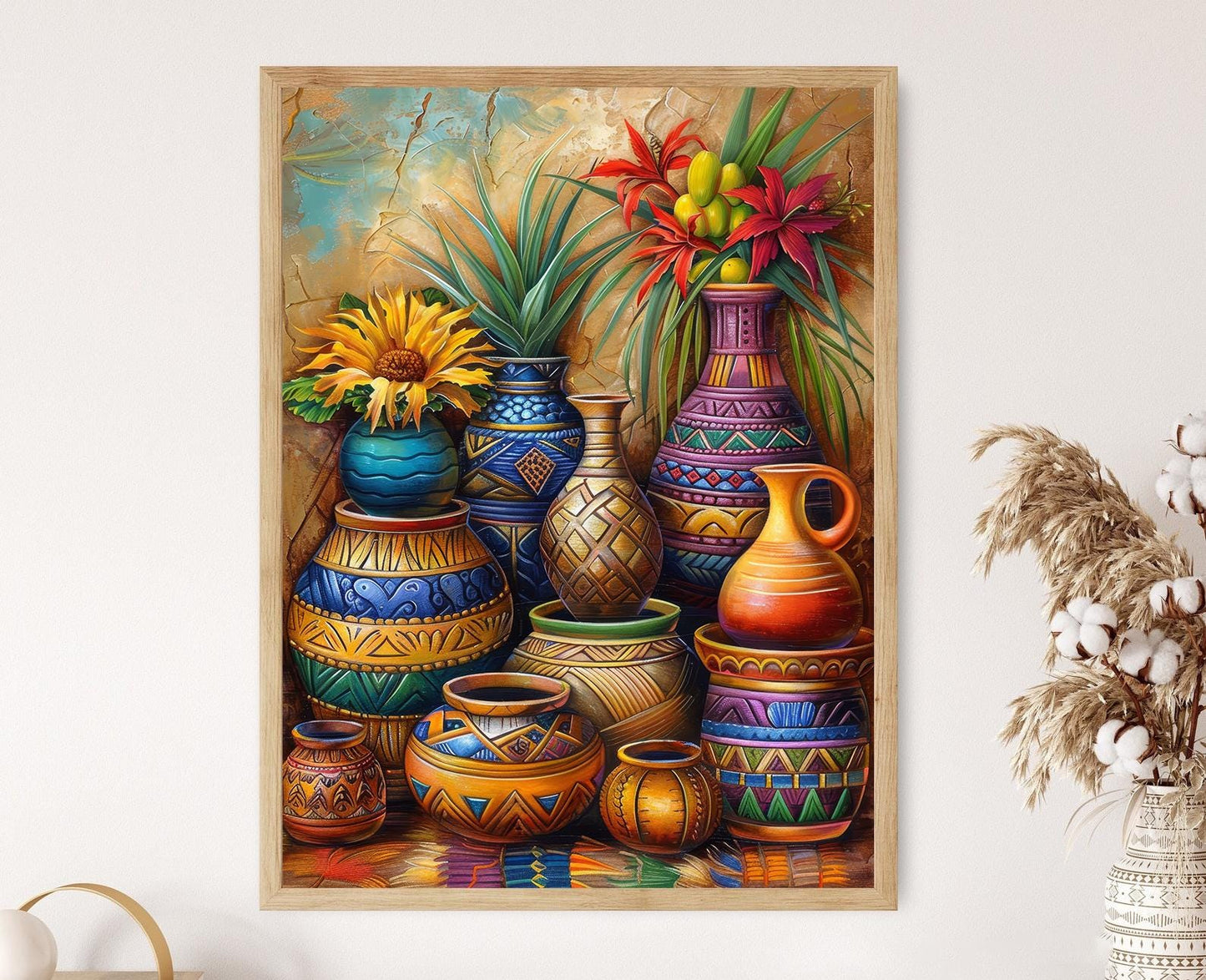 Affiche Pottery Jamaïcaine – Poster Artisanat avec Designs Intriqués